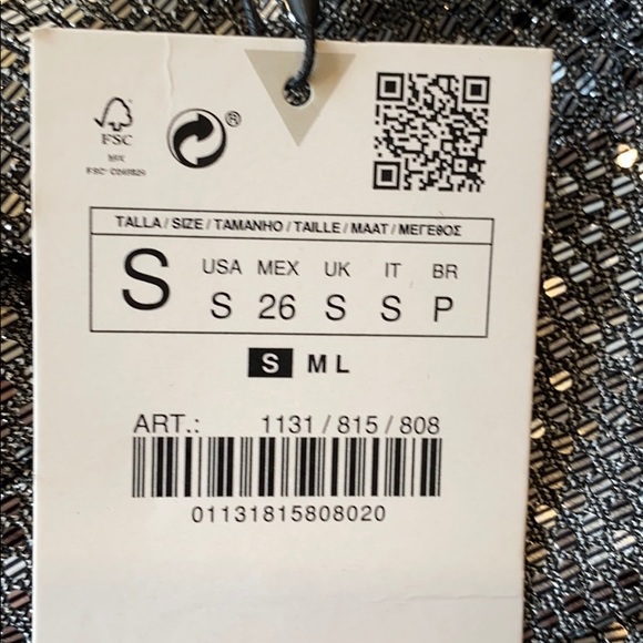 Zara Silver sleeveless mini dress NWT - Picture 7 of 7